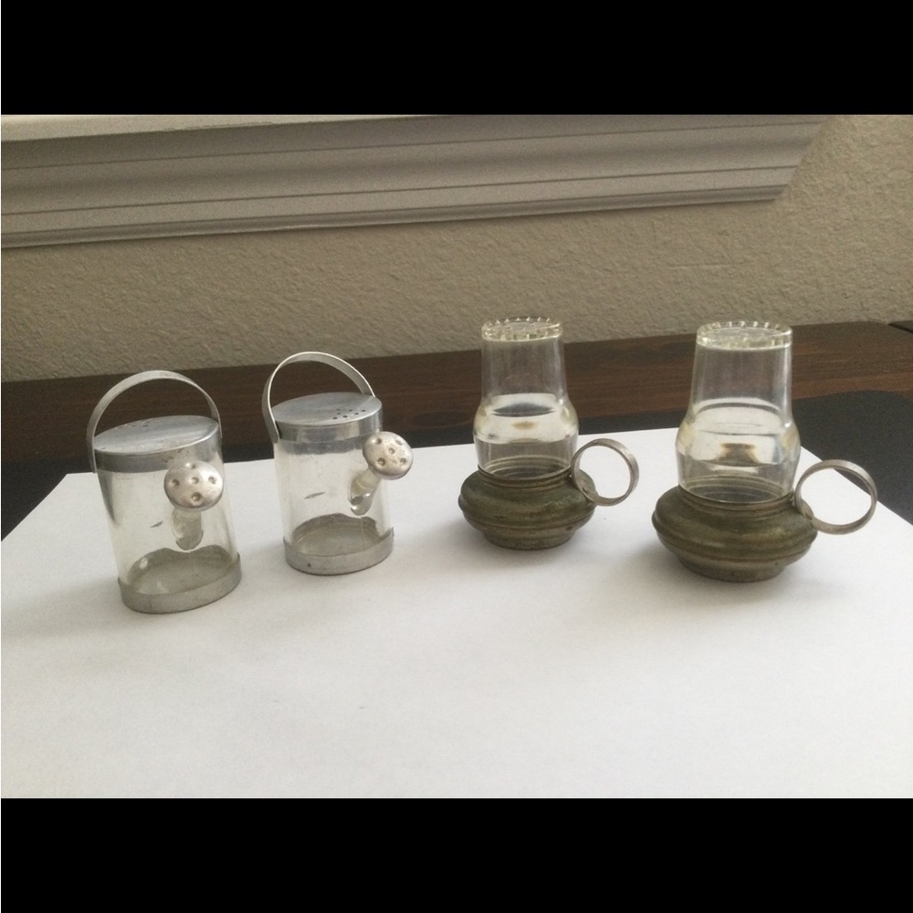 Vintage 1940's Lantern and Watering Can Salt and Pepper Shakers.
